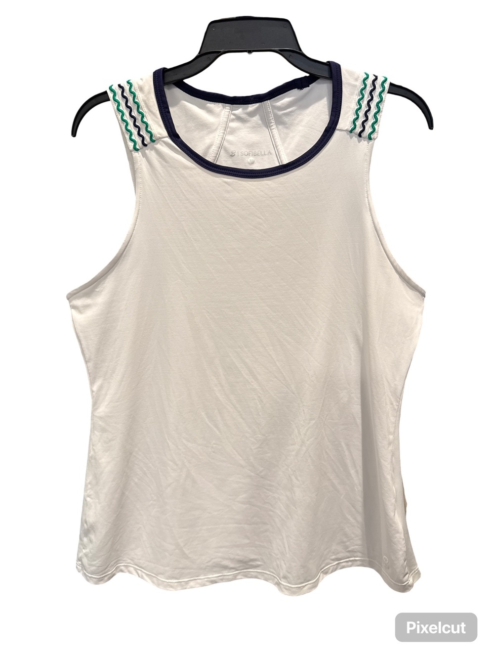 Sofibella White Sleeveless Tennis or Pickleball Tank Top